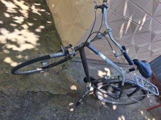 Bicicleta urbana plateada