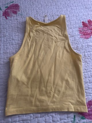 Top amarillo cruzado talla única