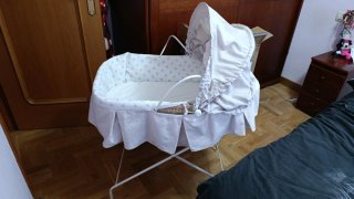 Moisés mimbre con colchón unisex
