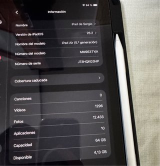 iPad Air 5 M1 Azul 64GB + Apple pencil + funda