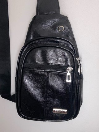 Borsa a tracolla nera da uomo
