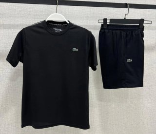 Conjunto Lacoste Negro Camiseta y Pantalón Corto