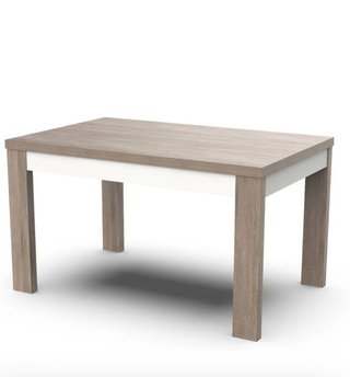 Mesa extensível sala madeira e branco