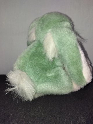 Coniglietto peluche verde e bianco