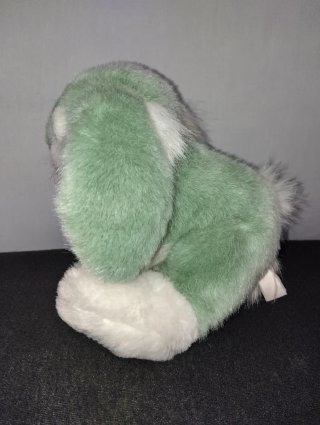 Coniglietto peluche verde e bianco