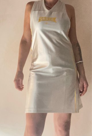 Vestito sportivo Reebok donna bianco e oro