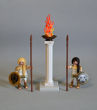 Playmobil Amazonas Griegas Con Columna De Fuego