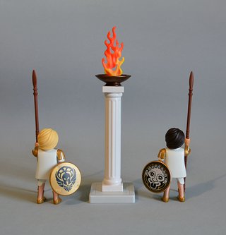 Playmobil Amazonas Griegas Con Columna De Fuego