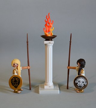 Playmobil Amazonas Griegas Con Columna De Fuego
