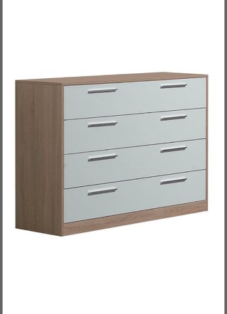 Cómoda de quarto em madeira e branco