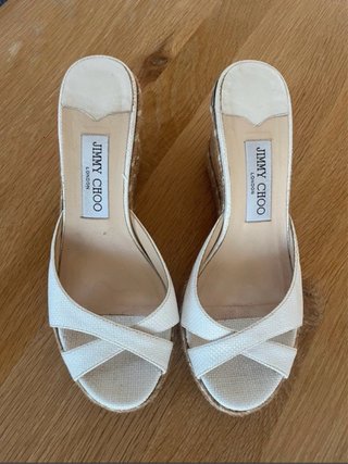 Mules Jimmy Choo Blancas Cuña