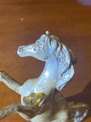 Scultura cavallo argento