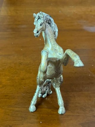 Scultura cavallo argento