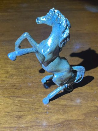 Scultura cavallo argento