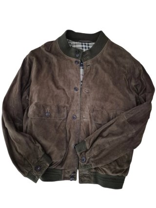 Giacca Burberry Pelle verde oliva. Taglia L.