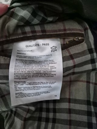 Giacca Burberry Pelle verde oliva. Taglia L.