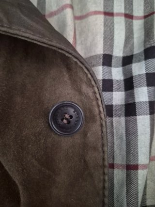 Giacca Burberry Pelle verde oliva. Taglia L.