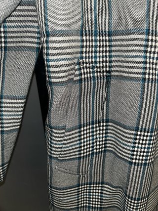 Cappotto Zara a quadri grigio e blu Taglia L