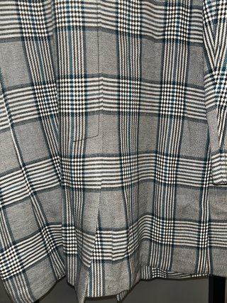 Cappotto Zara a quadri grigio e blu Taglia L