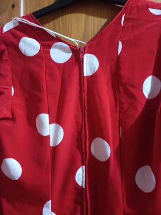 Traje Flamenca Rojo Lunares Blancos