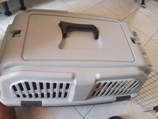 Transportín perro/gato gris y negro.marca polo 3.