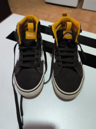 Zapatillas Vans Altas , marrón y dorado