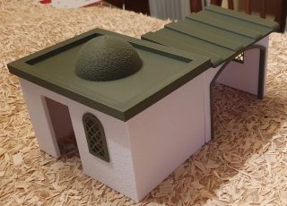 Casa+cobertizo tonos verdes para Belén Playmobil