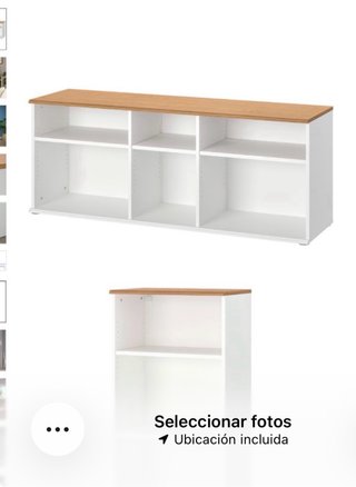 Mueble TV madera y blanco