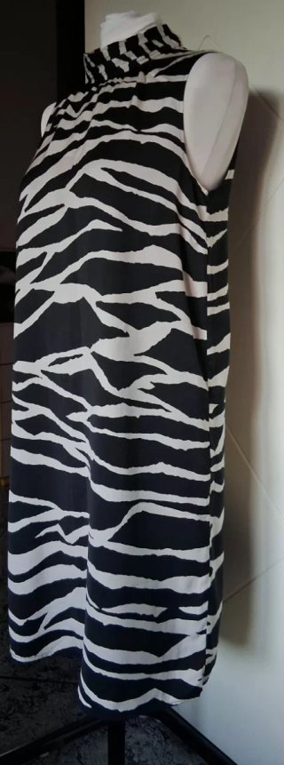 Vestito donna smanicato fantasia zebra