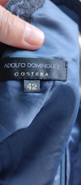 Vestido Adolfo Dominguez Costura T-42 VerdeAzulado