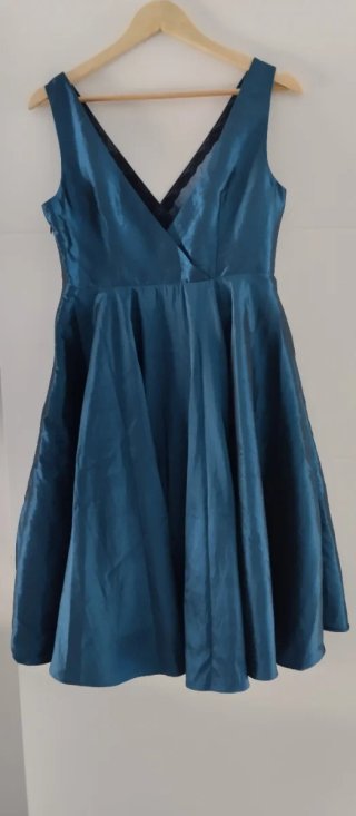 Vestido Adolfo Dominguez Costura T-42 VerdeAzulado
