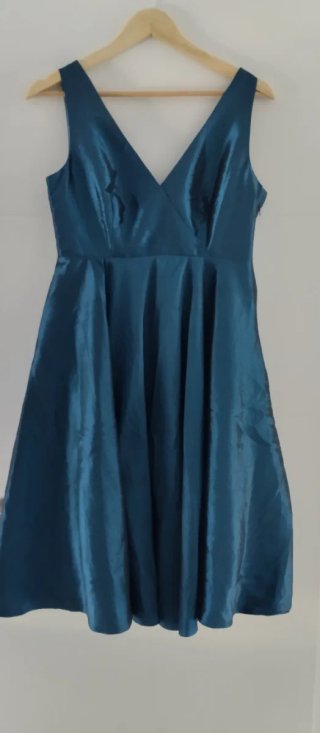 Vestido Adolfo Dominguez Costura T-42 VerdeAzulado