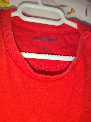 Camiseta Mayoral Talla 12 Meses Roja
