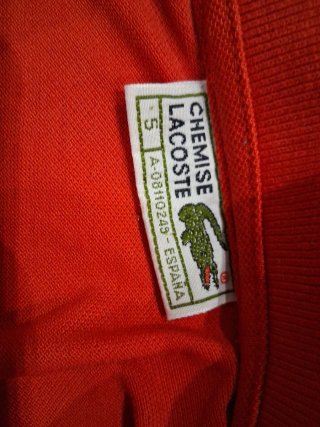 Polo Lacoste Rojo Talla L