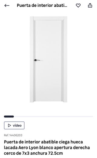 Puerta interior abatible lacada blanca