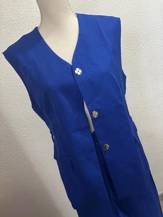 Traje chaleco y pantalón azul