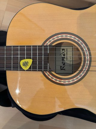 guitarra española con funda