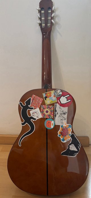 guitarra española con funda
