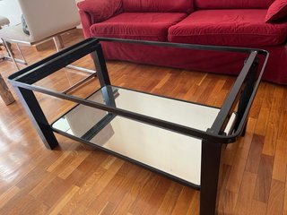 Mesa baja elevable cristal y metal