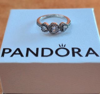 Anillo Pandora Corazones Talla 54 Plata S925