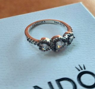 Anillo Pandora Corazones Talla 54 Plata S925