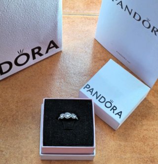 Anillo Pandora Corazones Talla 54 Plata S925