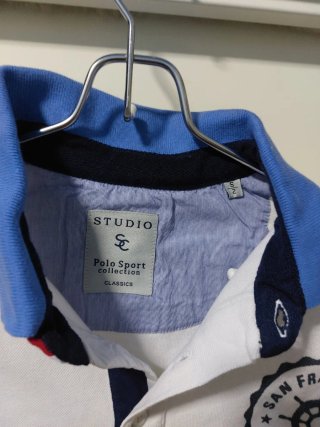 Polo Studio Blanco y Azul