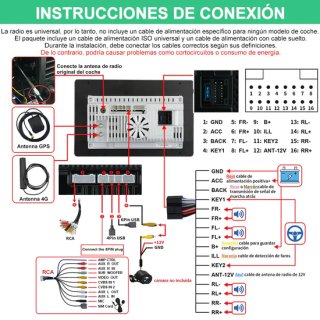 Radio Coche 2DIN Android 13 4GB+64GB