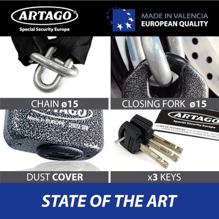 ARTAGO 68T150 cadena antirrobo moto alta gama