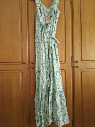 Vestido verde flores cruzado Talla M/L