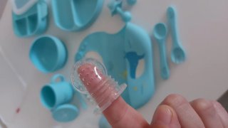 Juego Vajilla Silicona Bebé Ballena Azul