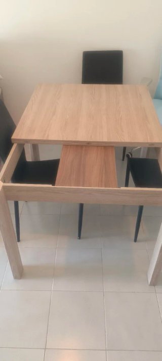 Mesa extensible madera color beige