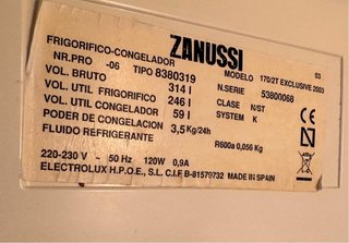 NEVERA DOS PUERTAS ZANUSSI EN BLANCO