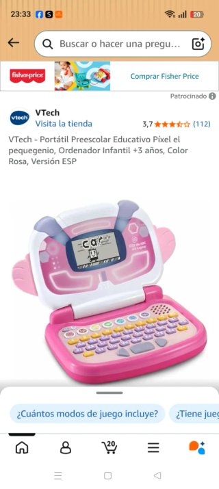 Ordenador Infantil VTech Rosa